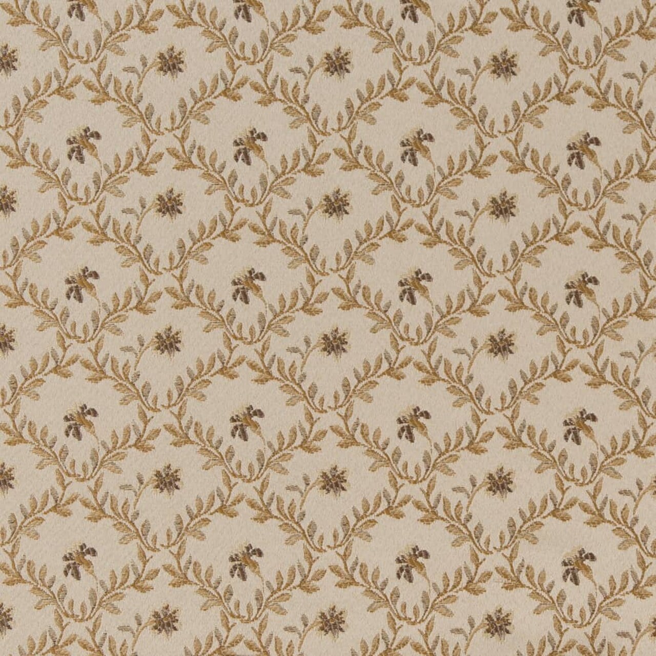Champagne Juliet - Beige & Taupe,Gold & Yellow Floral,Leaves Upholstery Fabric 54 Inches"